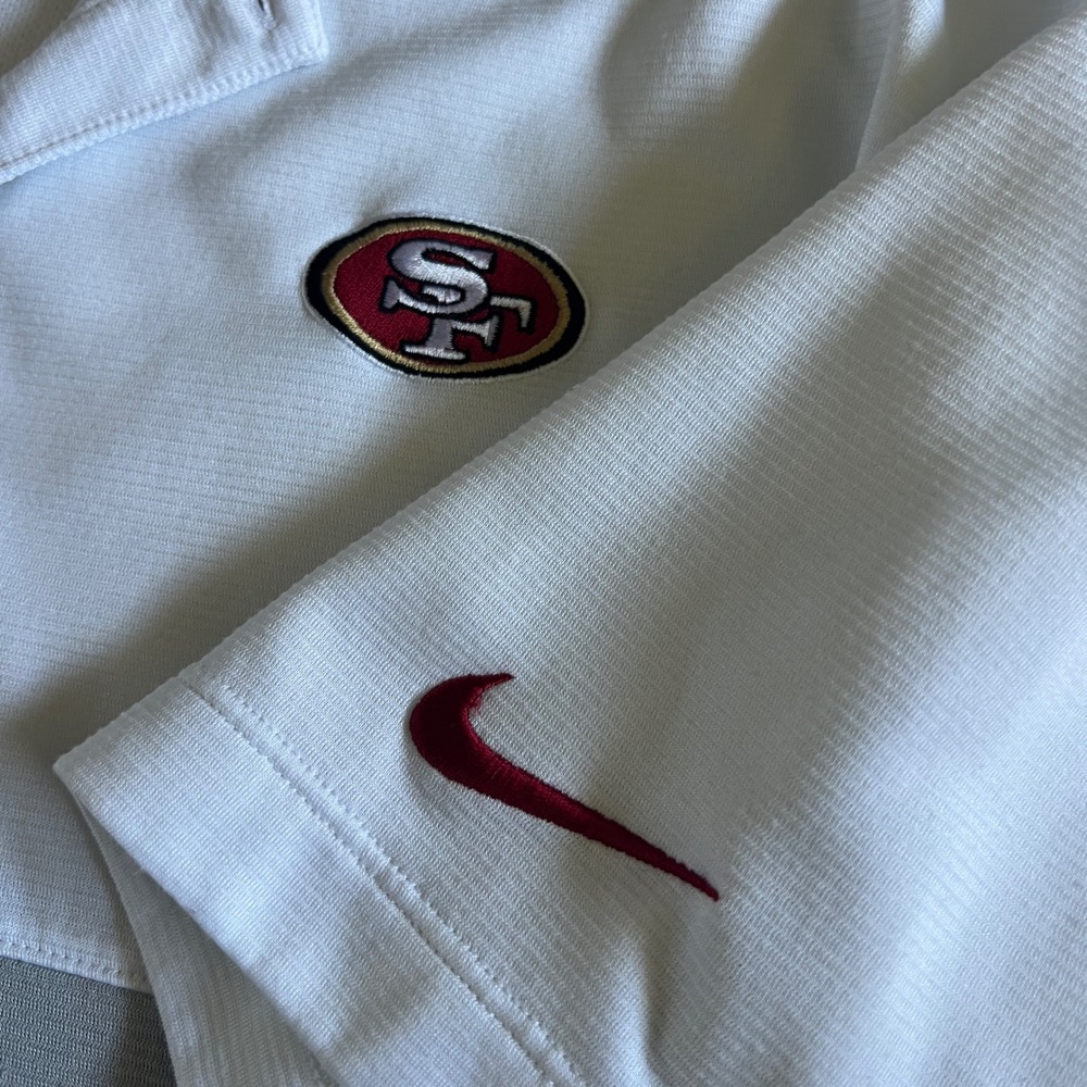 Nike NFL 49ers Dri-FIT Polo Shirt Mens Medium White Grey Colorblock - Picture 6 of 9